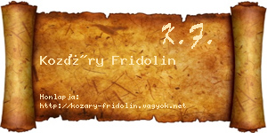 Kozáry Fridolin névjegykártya